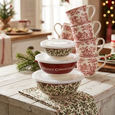 Merry Christmas Storage Bowl Set of 3