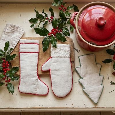 Merry Farmhouse Pot Handle Covers Assorted Set of 3