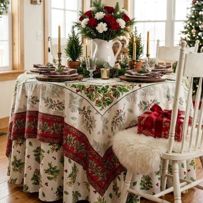 Merry Manor Embroidered Topper Cloth