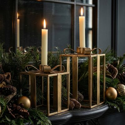 Metal Present Taper Candle Holder One of Each