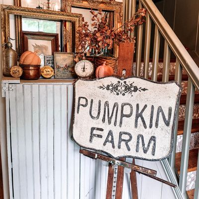 Metal Pumpkin Farm Crest Sign