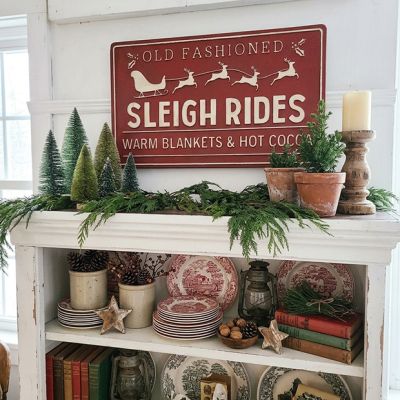 Metal Sleigh Rides Wall Sign
