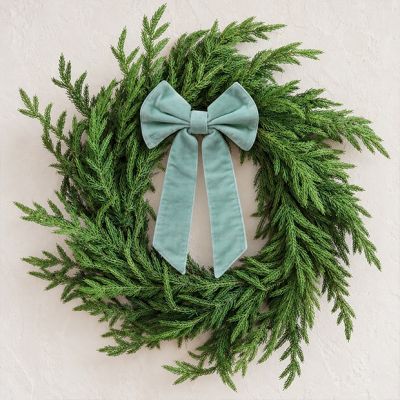 Mint Noel Velvet Bow Set of 4
