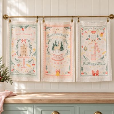 Mistletoe Manor Cotton Tea Towels Set of 3