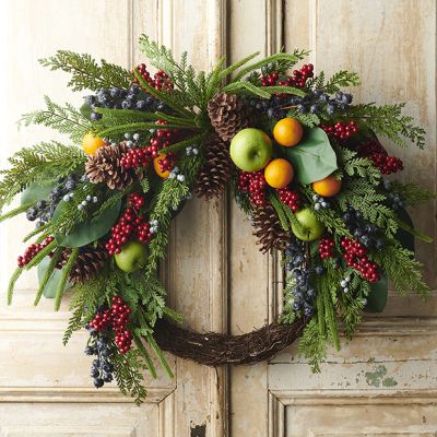 Mixed Fruit And Foliage Wreath