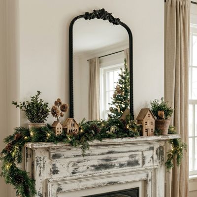 Modern Baroque Style Black Frame Mirror