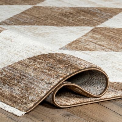 Modern Farmhouse Checkered Fringe Area Rug