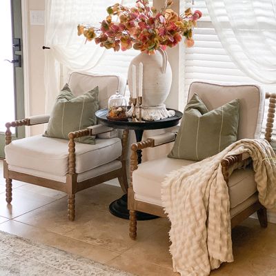 Modern French Linen Cushioned Accent Chair | SHIPS FREE