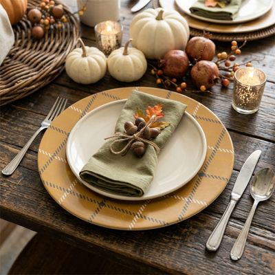 Mustard Plaid Charger Plate