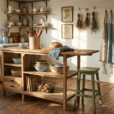 Natural Reclaimed Wood Island
