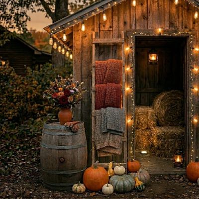 Natural Wood Blanket Display Ladder