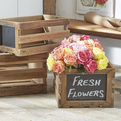 Nesting Fir Wood Crates Set of 3