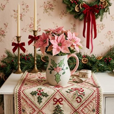 Nostalgic Noel Hand Painted Stoneware Pitcher
