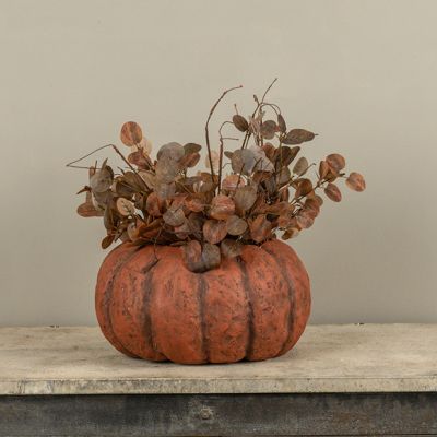Orange Pumpkin Mache Planter