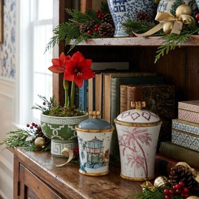 Painted Garden Stoneware Canister Set of 2