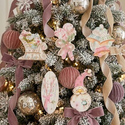 Pastel Noel Wooden Ornaments Set of 5