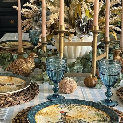 Patina Vie French Colored Marseille Blue Goblet Set of 6 by Antique Farm House