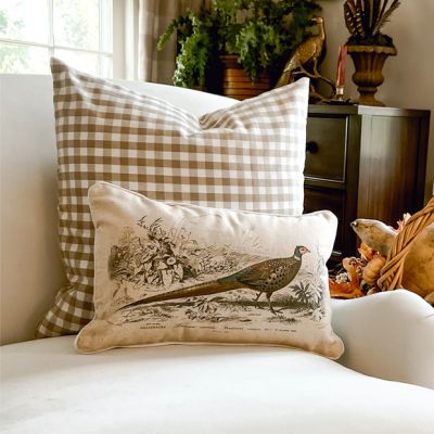 Pheasant Print Accent Pillow