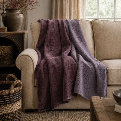 Plush Purple Cotton Velvet Throw Blanket