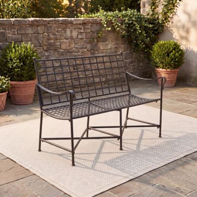 Porch Garden Metal Patio Bench