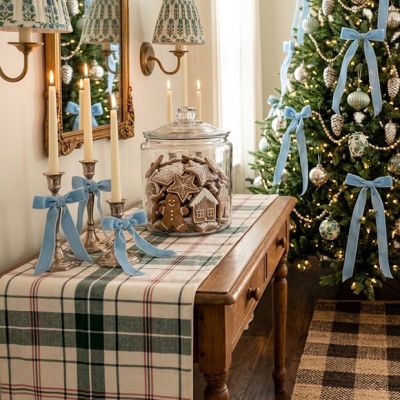 Primitive Christmas Plaid Table Runner