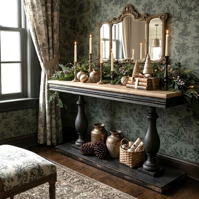 Primitive Wood Console Table