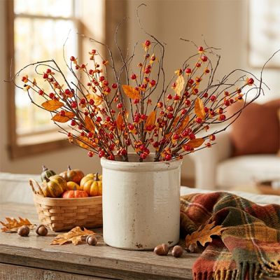 Pumpkin and Berries Vine Floral Pick