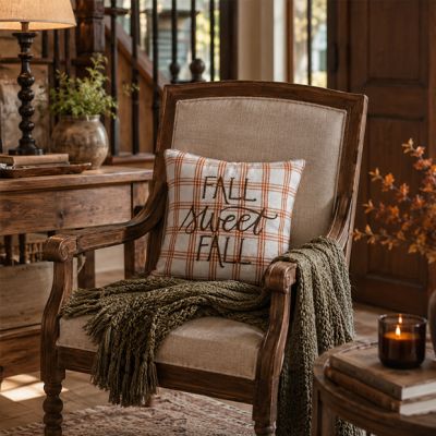 Pumpkin Plaid Fall Sweet Fall Accent Pillow
