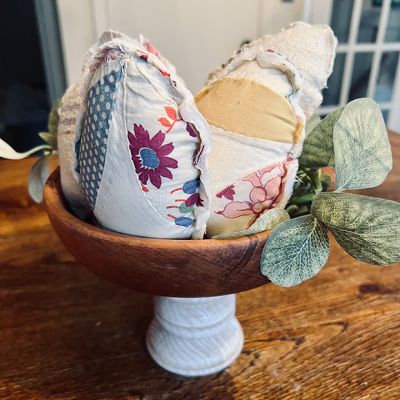Quilted Eggs in a Berry Basket Arrangement