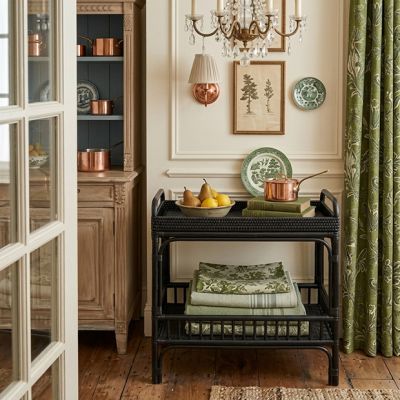 Rattan and Bamboo Console Table