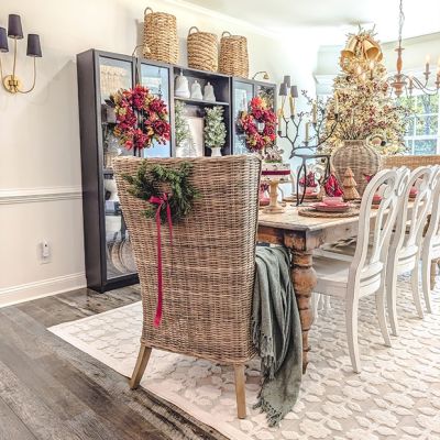 Rattan Wingback Chair With Cushion
