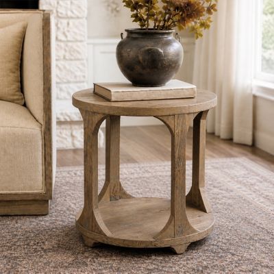 Reclaimed Elm Drum Side Table