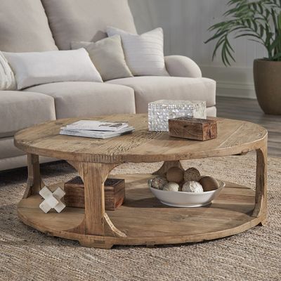 Reclaimed Elm Round Coffee Table
