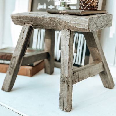 Reclaimed Wooden Mini Display Stool