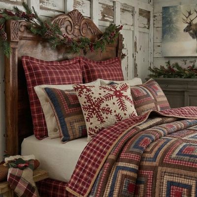 Red Embroidered Snowflake Pillow