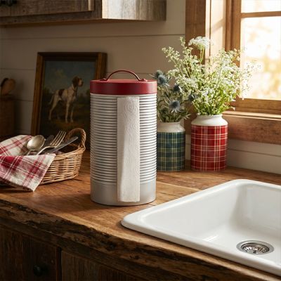 Red Lid Retro Thermos Paper Towel Holder