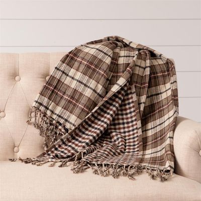 Reversible Farmhouse Plaid Throw Blanket