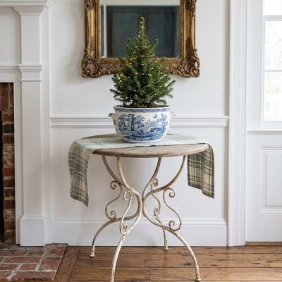 Round Metal Scrollwork Side Table