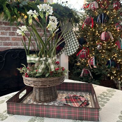 Round Willow Basket Pedestal Riser