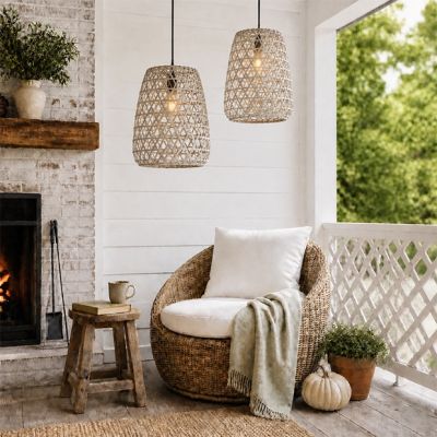 Round Woven Swivel Patio Chair