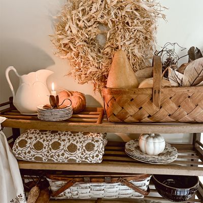 Rust Floral Block Print Quilted Throw