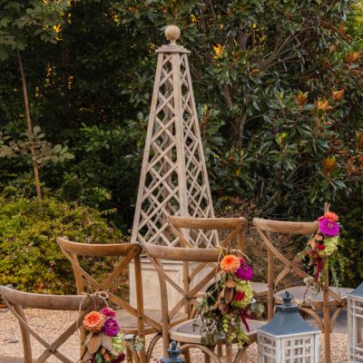 Rustic Aged Iron Trellis Planter