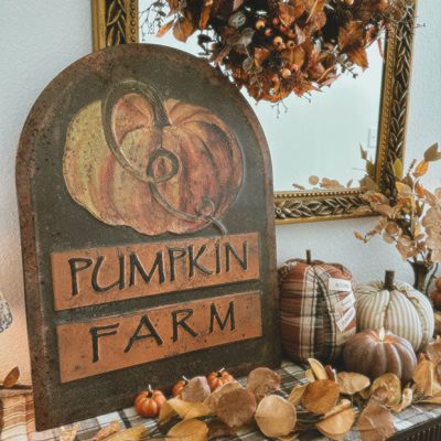 Rustic Arched Pumpkin Farm Sign