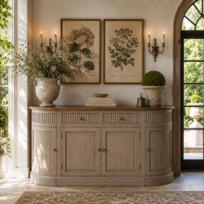 Rustic Country Painted Sideboard Cabinet