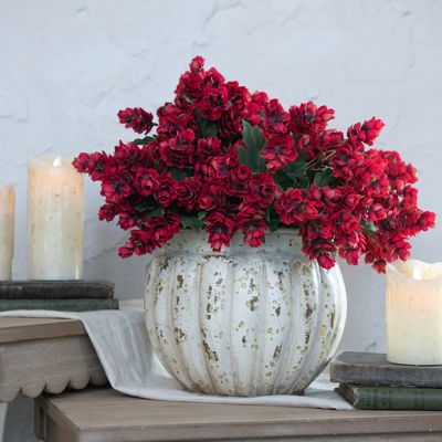 Rustic Distressed White Metal Planter Pot