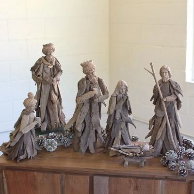 Rustic Driftwood 6 Piece Nativity Set