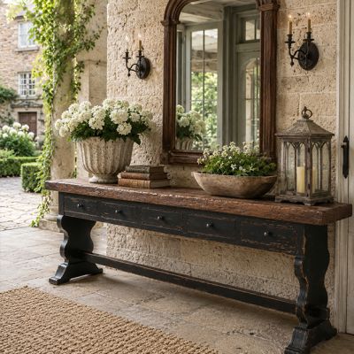 Rustic Farmhouse 5 Drawer Server Table