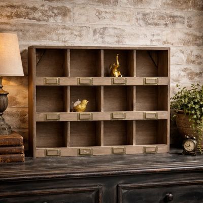 Rustic Farmhouse Cubby Box Organizer