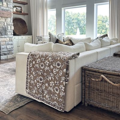 Rustic Floral Quilted Throw Blanket