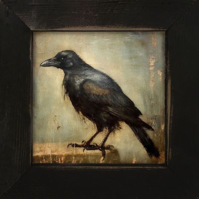 Rustic Framed Black Bird Wall Art